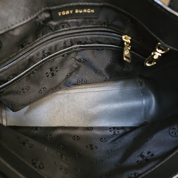 Tory Burch Black Saffiano Leather York Buckle Strap Tote Bag - Picture 8 of 16